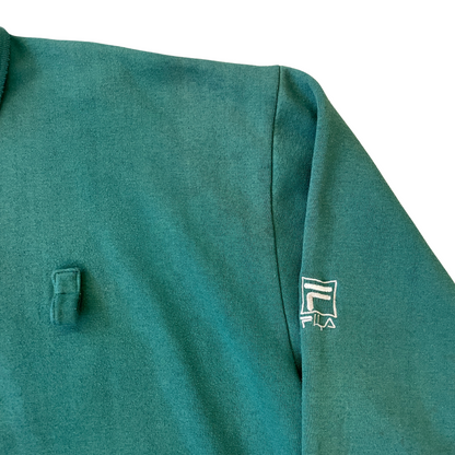 Size XXL Fila 1/4 Button Green Sweatshirt