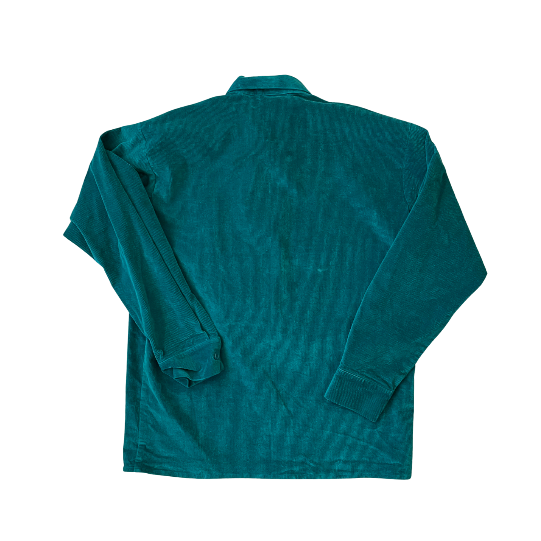 Size Large Green 1/4 Zip Corduroy Jacket