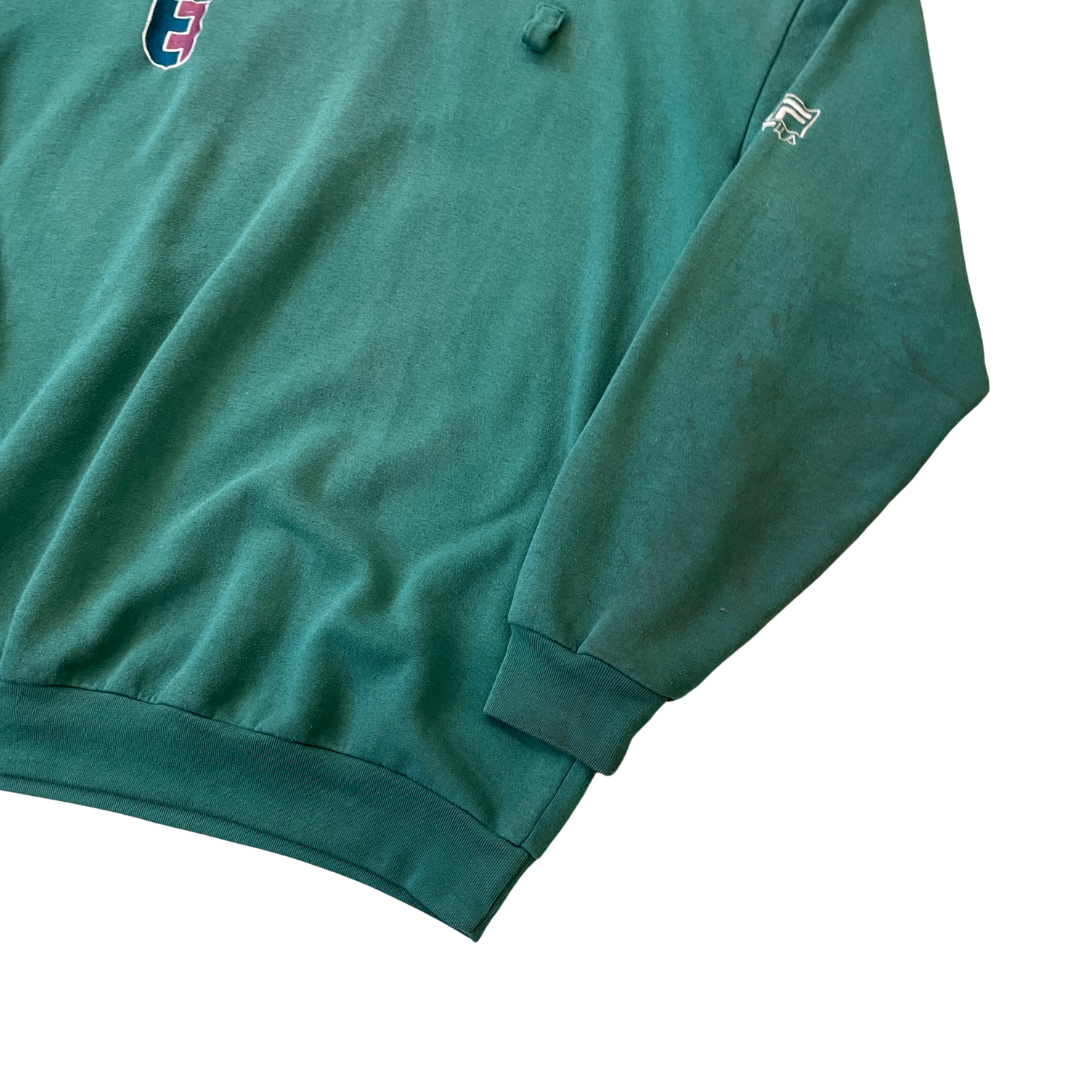 Size XXL Fila 1/4 Button Green Sweatshirt