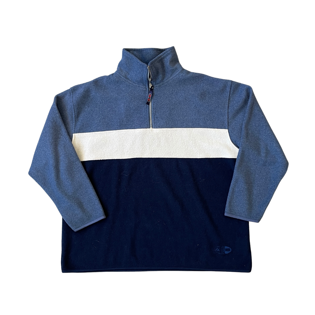 Size XXL Blue/Cream 1/4 Zip Fleece