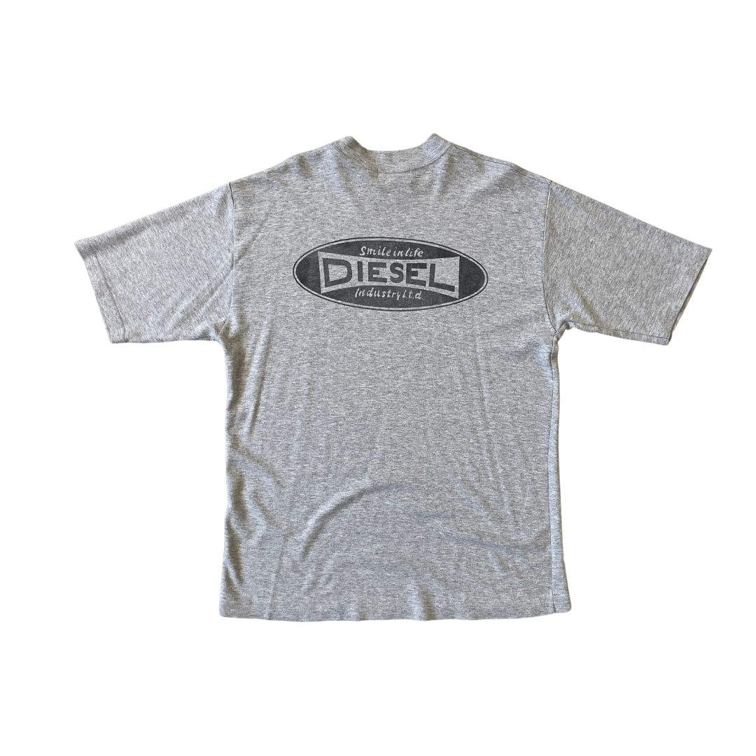 Size Medium Diesel Grey Graphic T-Shirt