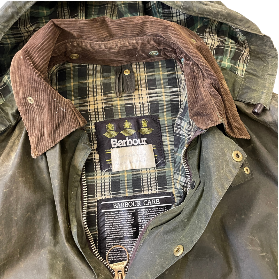 Size XL Barbour Green Wax Jacket