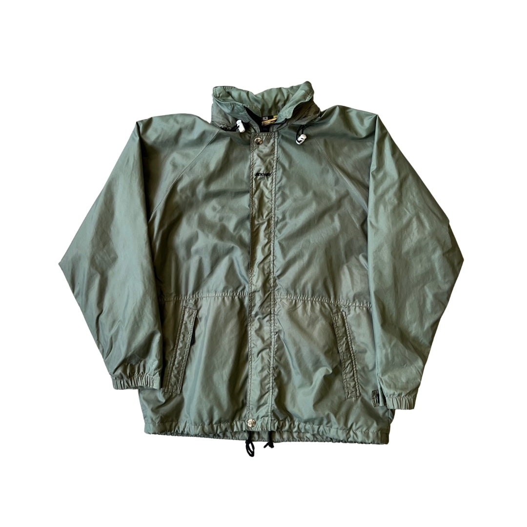 Size Medium K-Way Green Rain Proof Jacket