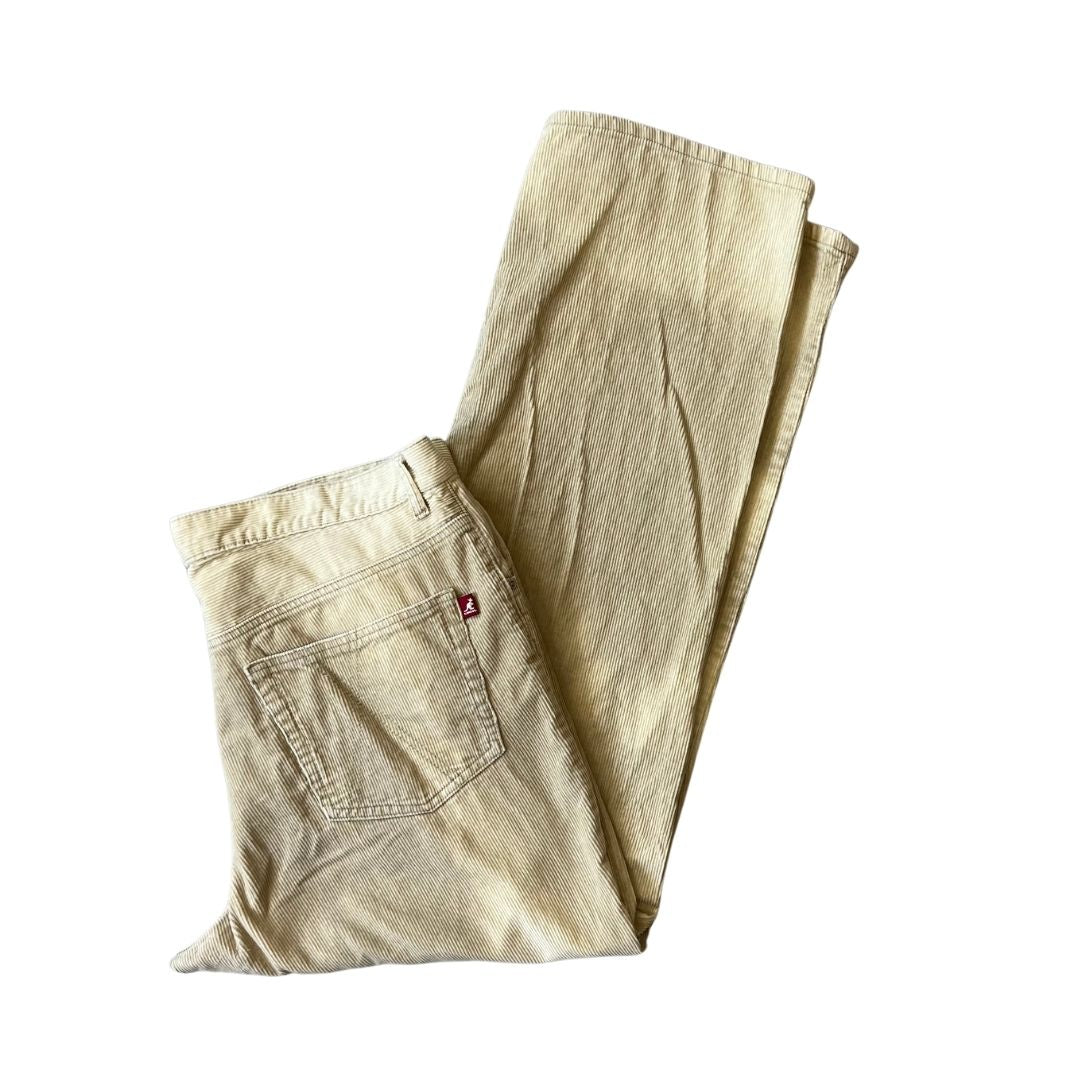 38W 32L Kangol Beige Corduroy Trousers