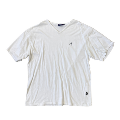 Size XL Kangol V-Neck White T-Shirt