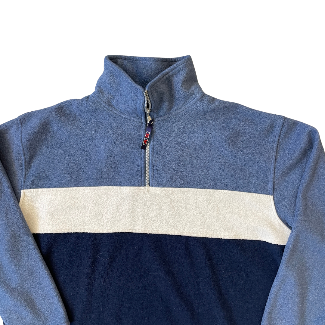 Size XXL Blue/Cream 1/4 Zip Fleece