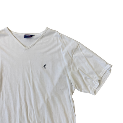 Size XL Kangol V-Neck White T-Shirt