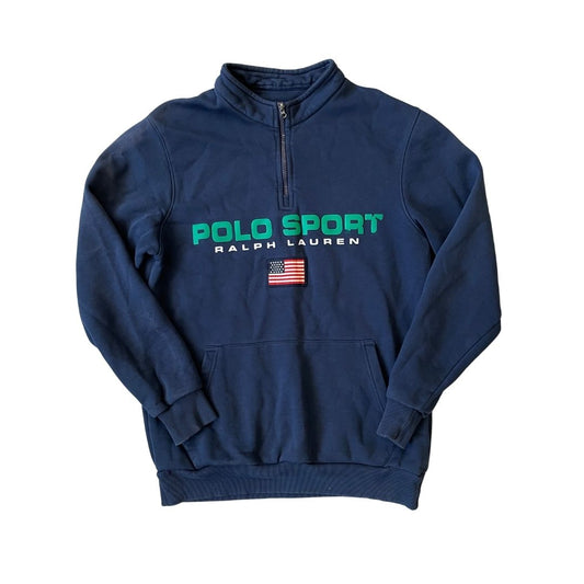 Size Large Ralph Lauren Polo Spoer 1/4 Zip Navy Sweatshirt