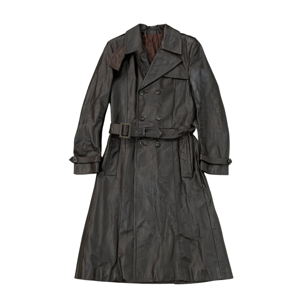 Size Small Black Longline Leather Coat