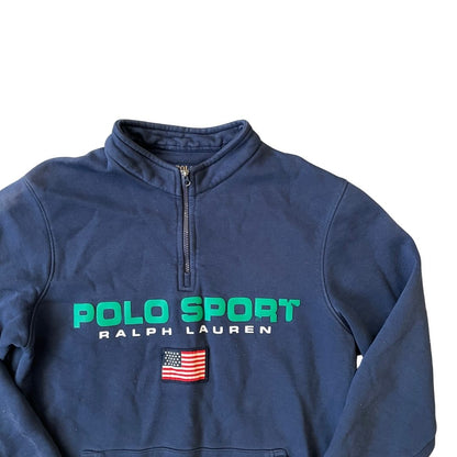 Size Large Ralph Lauren Polo Spoer 1/4 Zip Navy Sweatshirt