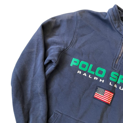 Size Large Ralph Lauren Polo Spoer 1/4 Zip Navy Sweatshirt