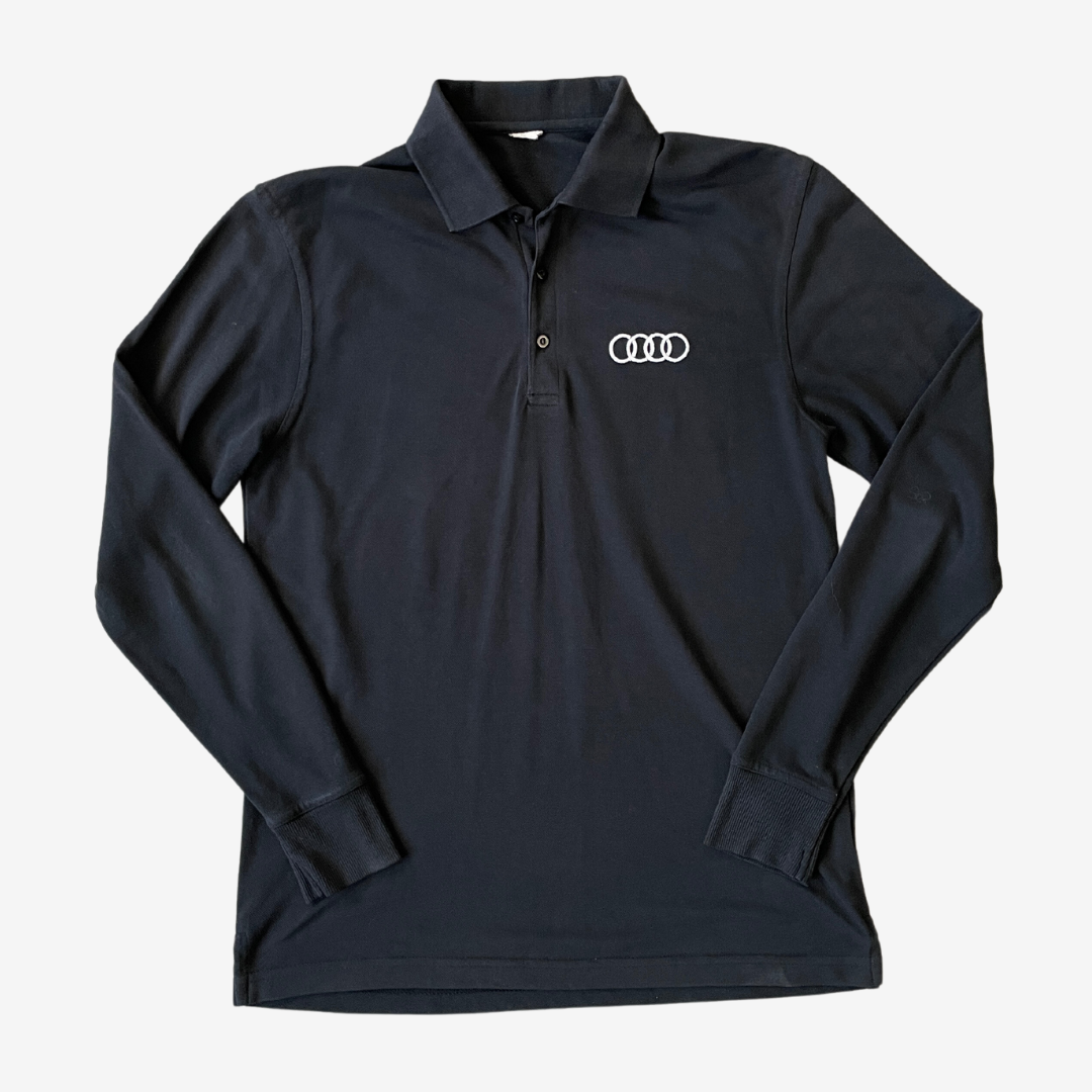 Size Small Audi Black Long Sleeve Polo Top