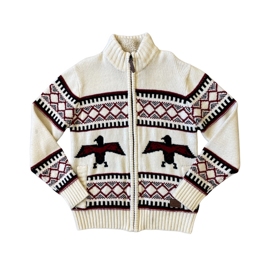 Size Medium Dirty King Cream Zip-Up Knit