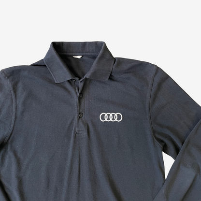 Size Small Audi Black Long Sleeve Polo Top