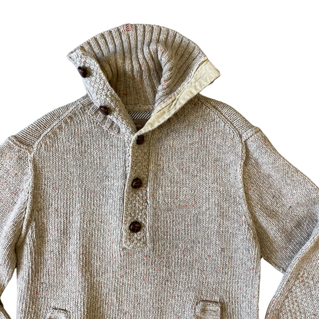 Size Small Peter Werth 1/4 Button Beige Knit