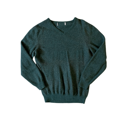 Women's Medium Green V-Neck Knit