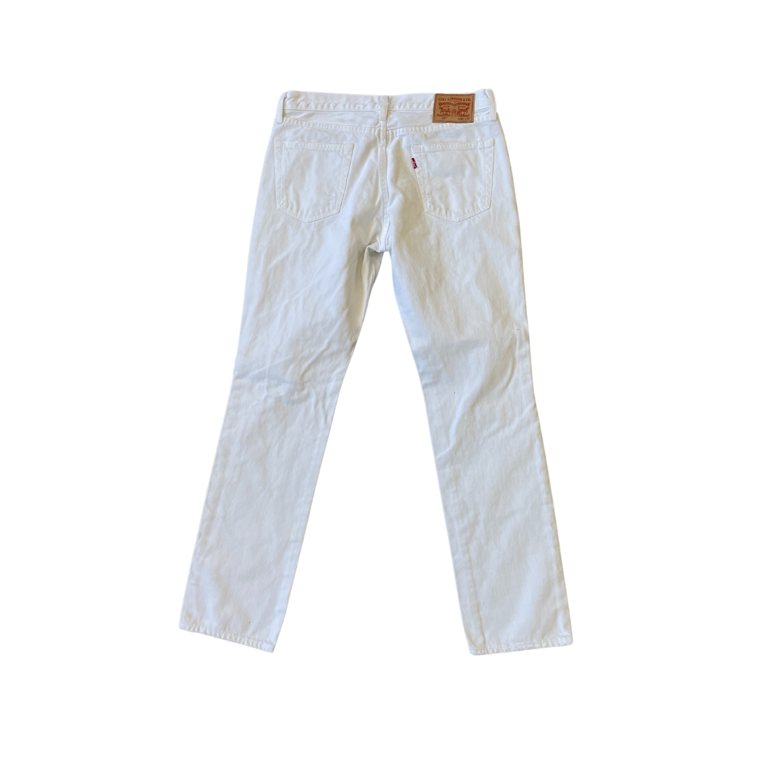 Women's 34W 32L Levi's 511 White Denim Jeans