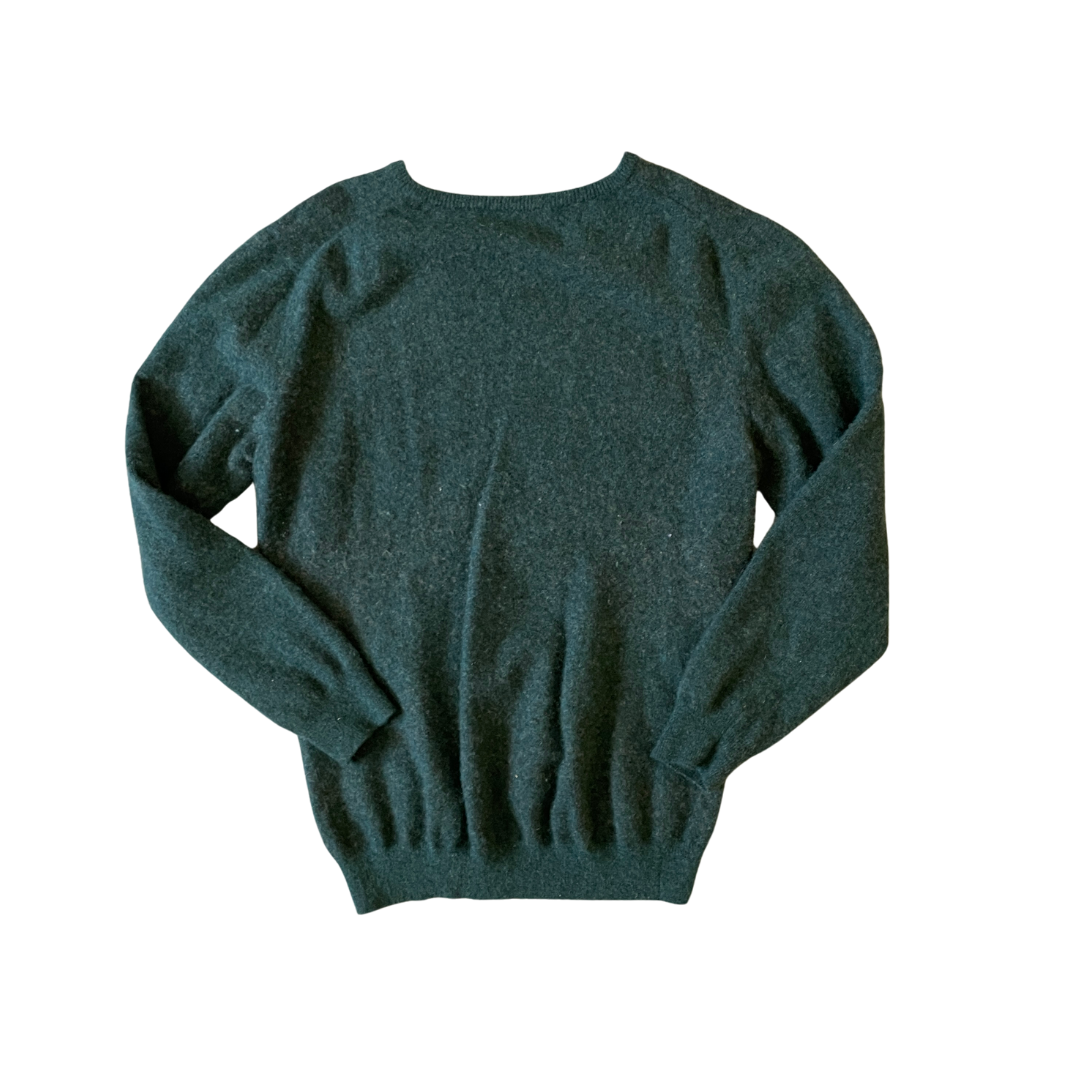 Women's Medium Green V-Neck Knit