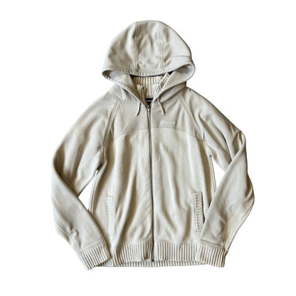 Size Medium Schott Cream ZIp Up Knit Hoodie