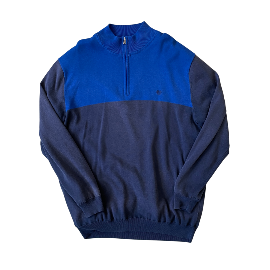 Size 2XL Blue 1/4 Zip Jumper