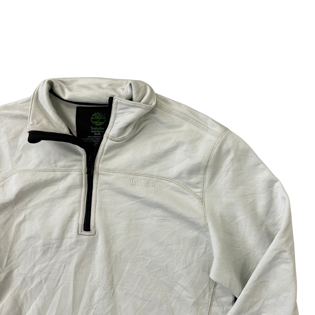 Size Medium Timberland 1/4 Zip Cream Sport Sweatshirt