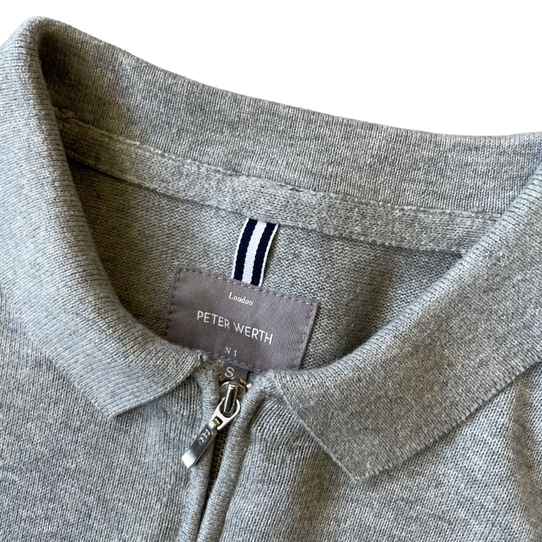 Size Small Peter Werth 1/4 Zip Grey Knit