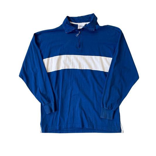 Size XL Daviddoff Blue 1/4 Zip Sweatshirt