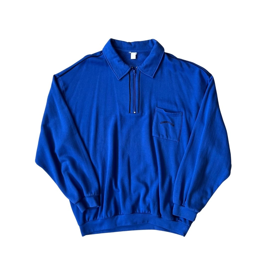 Size XXL Blue 1/4 Zip Sweatshirt