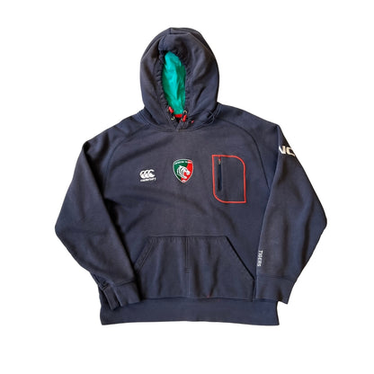 Size XL Leicester Tigers Navy Hoodie