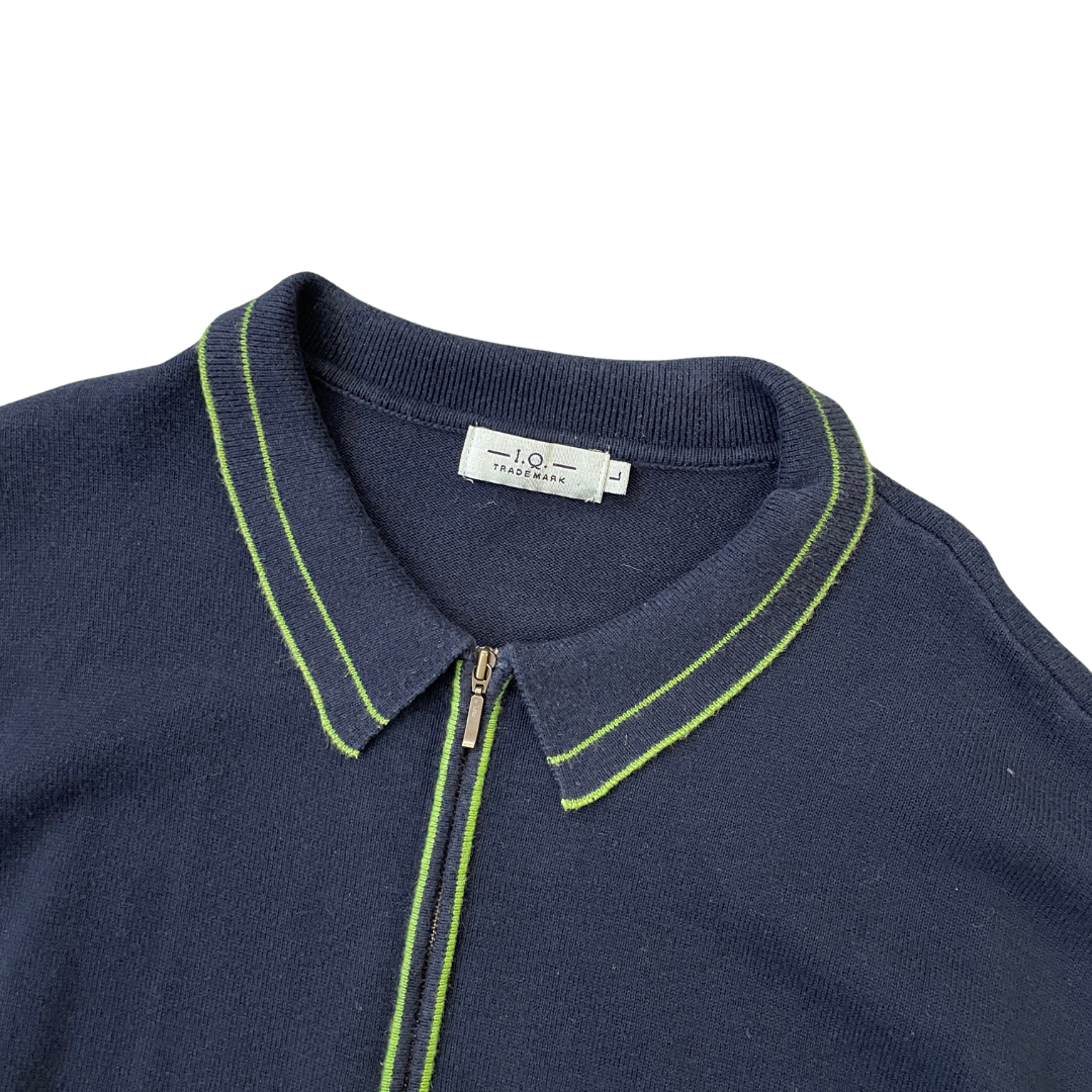 Size Large IQ Navy 1/4 Zip Knit