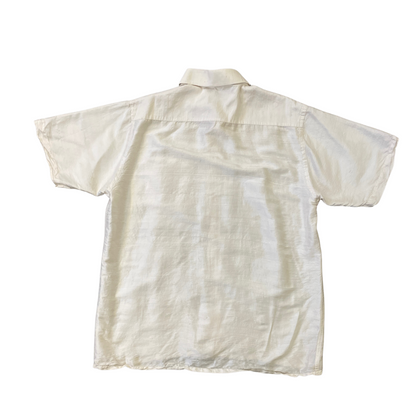 Size Large Harry William Cream Short Sleeve Shirt