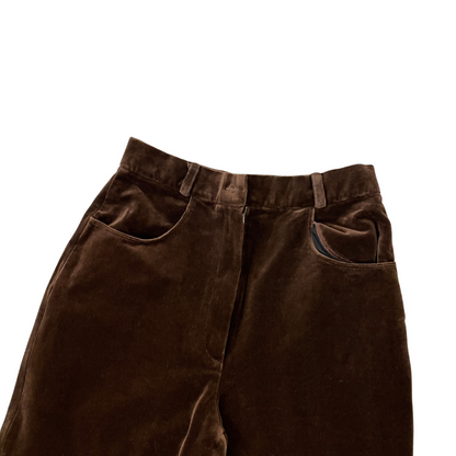 Women's 26W 29L Brown Velvet Trousers